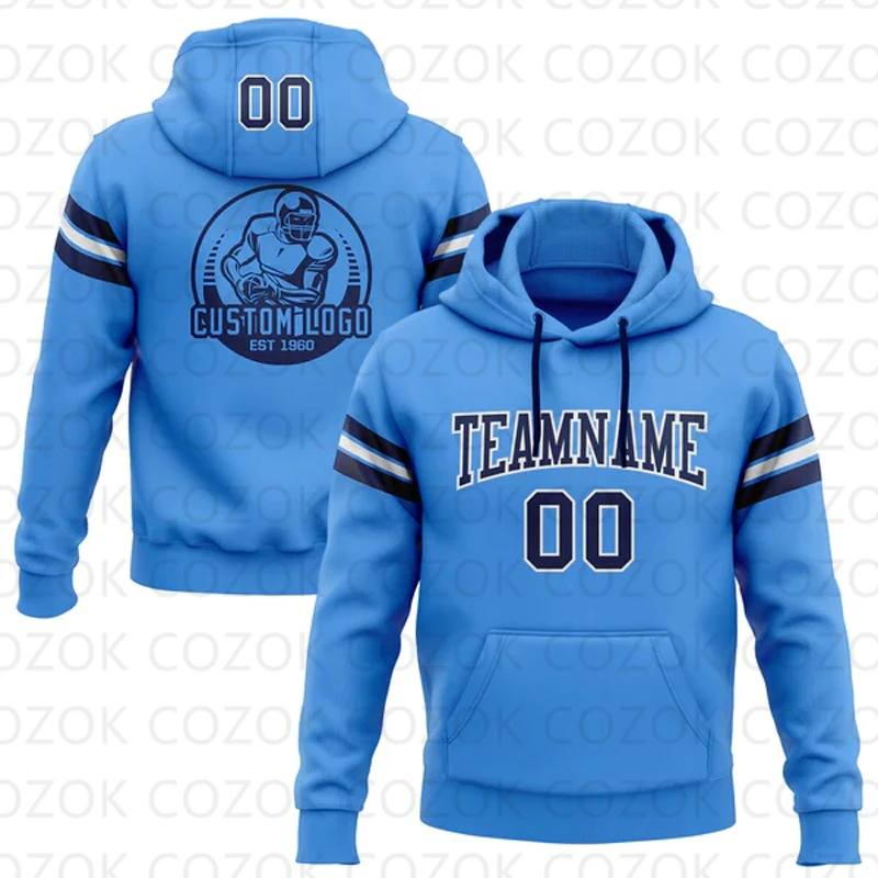 Customized Hoodie Blue Jersey 3D Printed  Unisex Pullovers Hoodie Casual Sweatshirts