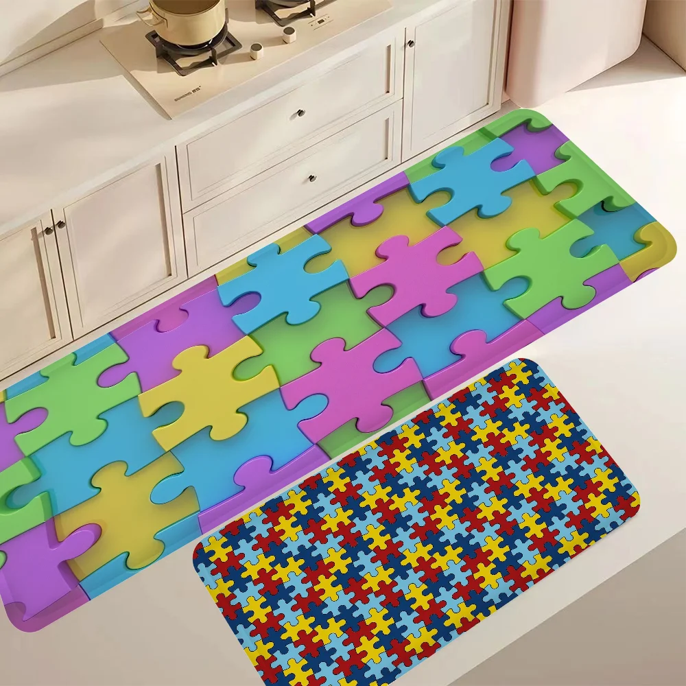 북유럽 스타일 퍼즐 바닥 매트, 침실 거실 도어매트, 홈 발코니, 미끄럼 방지 침대 옆 매트