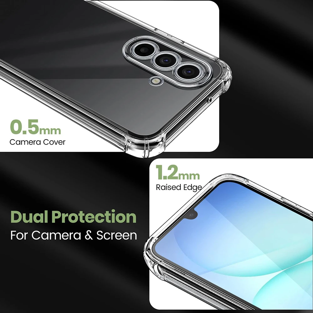 Shockproof Clear Silicone Phone Case - Transparent Soft Rubber Back Cover