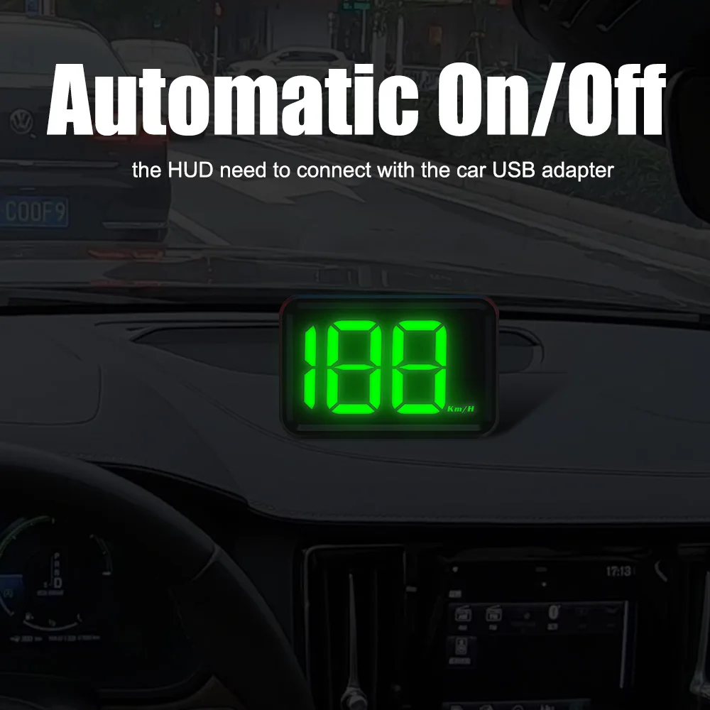 GPS HUD 속도계 유니버설 X1 HUD 디지털 자동차 헤드업 디스플레이 화이트 그린 라이트 디스플레이 대형 글꼴 USB 플러그 KMH MPH 미터