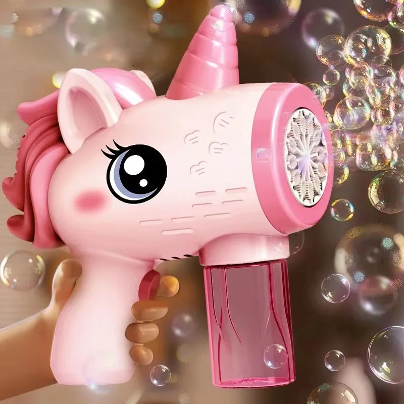 Maquina Burbujas Niños Pistola De Burbujas Unicornio ¡Máquina
