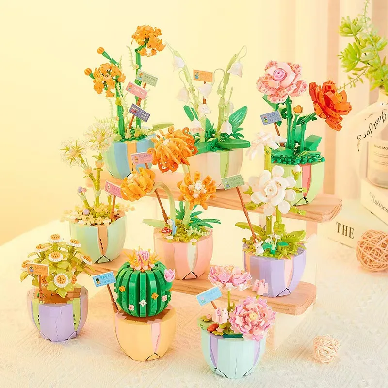 Blocchi Da Costruzione Fiore In Vaso Compatibili Lego Per Adulti E Bambini