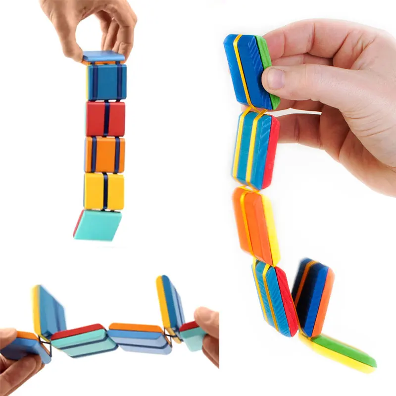 

2022 New Flipo Flip Colorful Flap Wooden Ladder Change Visual Illusion Novelty Decompression Children's Fidget Toy Gift
