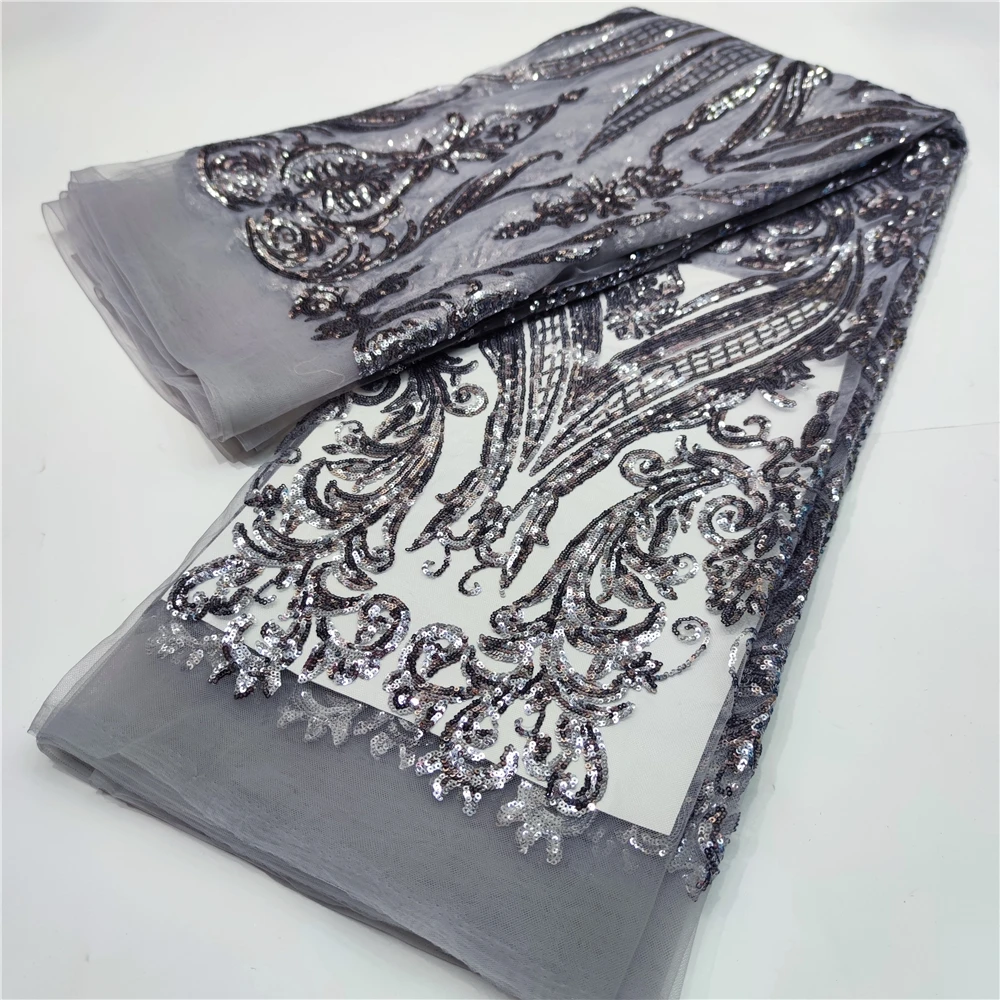 

Sequin High Quality French Nigerian Colour Net African Tulle Mesh Lace Fabric For Dress Wedding Party 5Yards/Lot