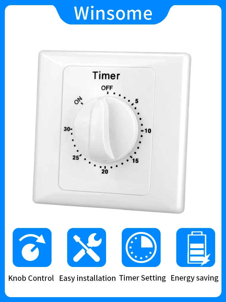 WINSOME Time Switch Light Switch Sockets Countdown Timer 220V Switch ...