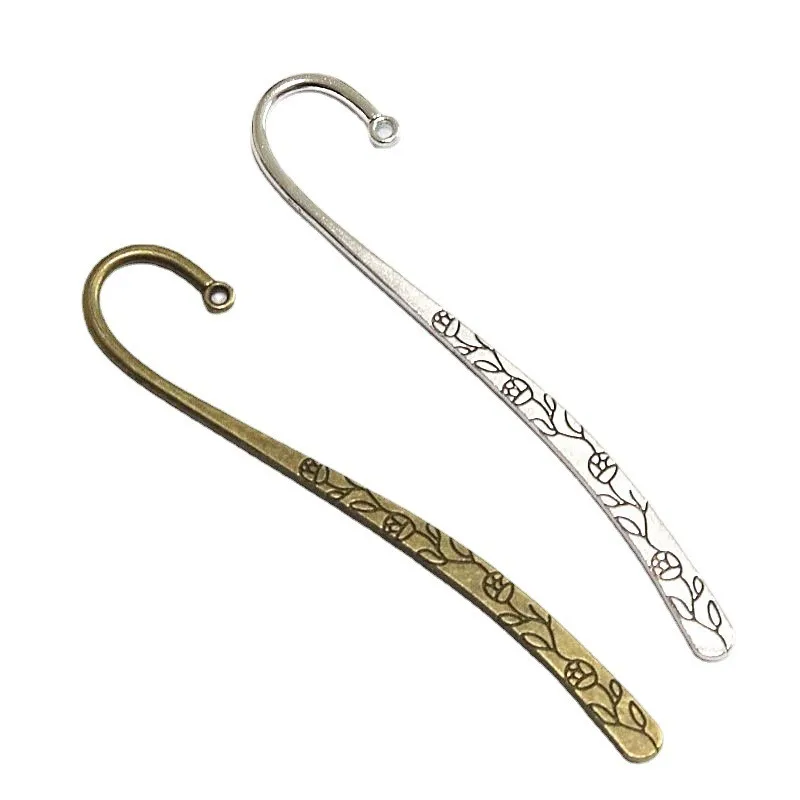 

10Pcs Antique Silver Plated Bronze Color Bookmark Charms Vintage Pendant DIY Jewelry Making