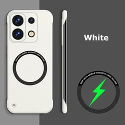 Ultra Thin Frameless Magnetic Matte Phone Case with Magsafe Compatibility - Candy Color Finish for POCO F8 Ultra (White)
