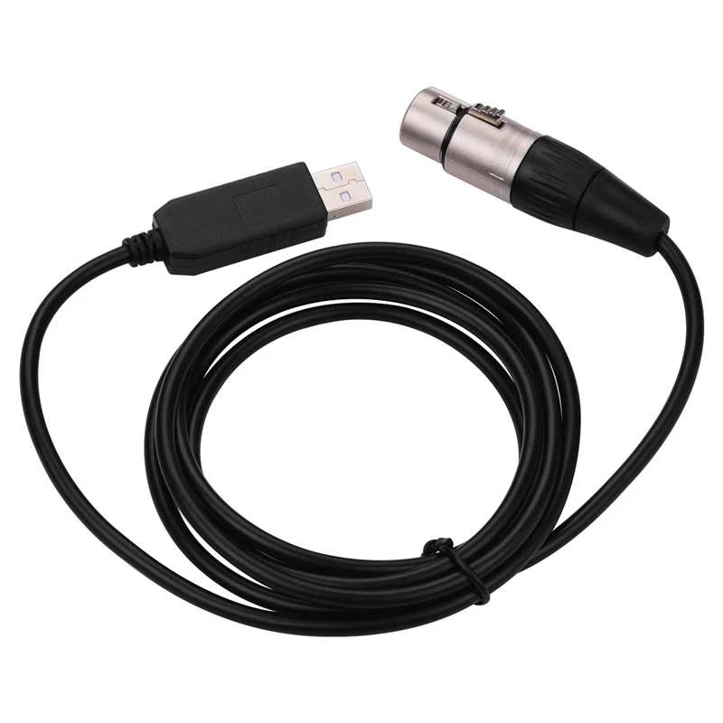

Кабель-конвертер RS485 DMX512 USB в 3-контактный разъем XLR Female для подключения кабеля управления сценическим освещением