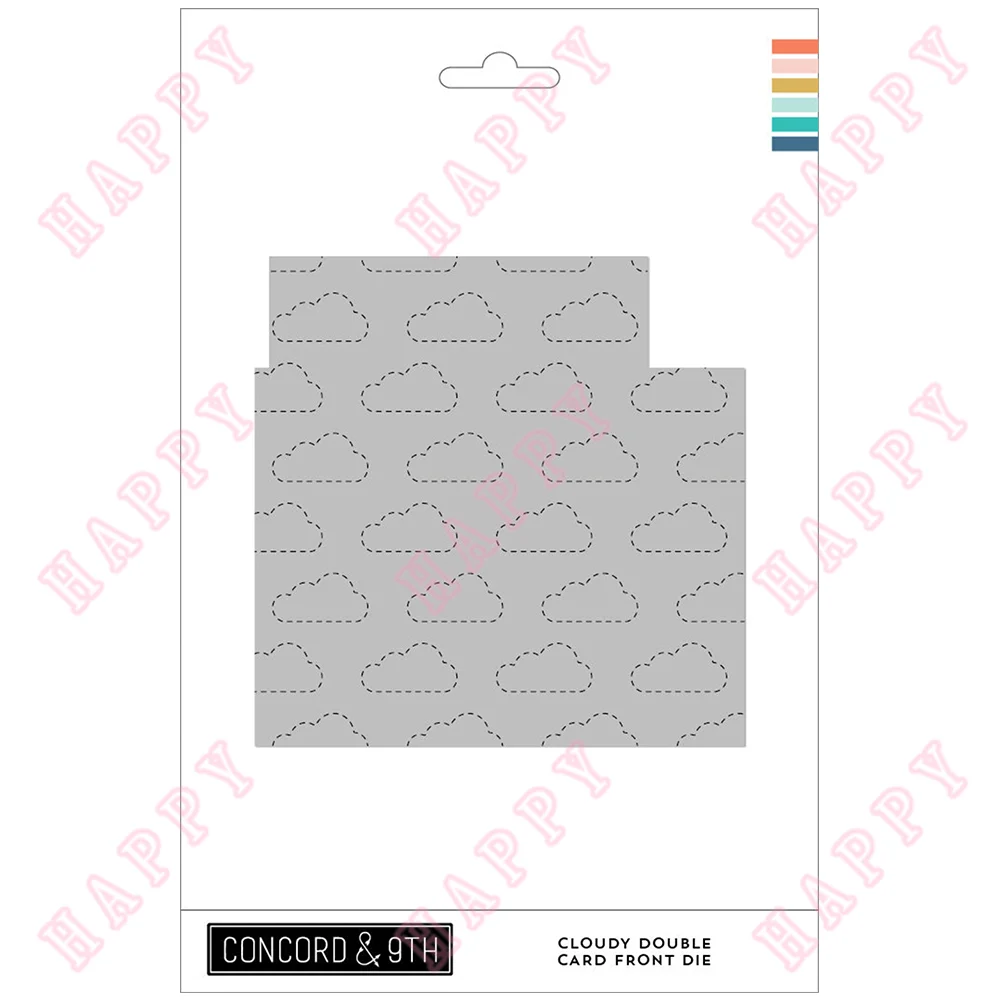 

New Metal Cutting Dies Cloudy Double Card Front Die Scrapbook Diary Decoration Paper Craft Greet Embossing Template DIY Handmade
