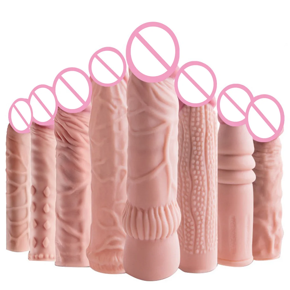 

Reusable Penis Sleeve Extender Realistic Penis Condom Silicone Extension Sex Toy for Men Cock Enlarger Condom Sheath Delay