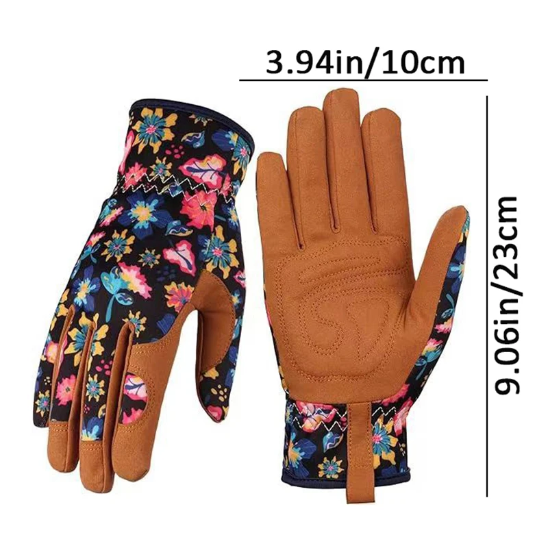 1Pair Leather Garden Gloves For Weeding Digging Planting Gardening Gloves For Women Thorn-Proof Puncture-Resistant Work Gloves 6