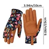1Pair Leather Garden Gloves For Weeding Digging Planting Gardening Gloves For Women Thorn-Proof Puncture-Resistant Work Gloves 6