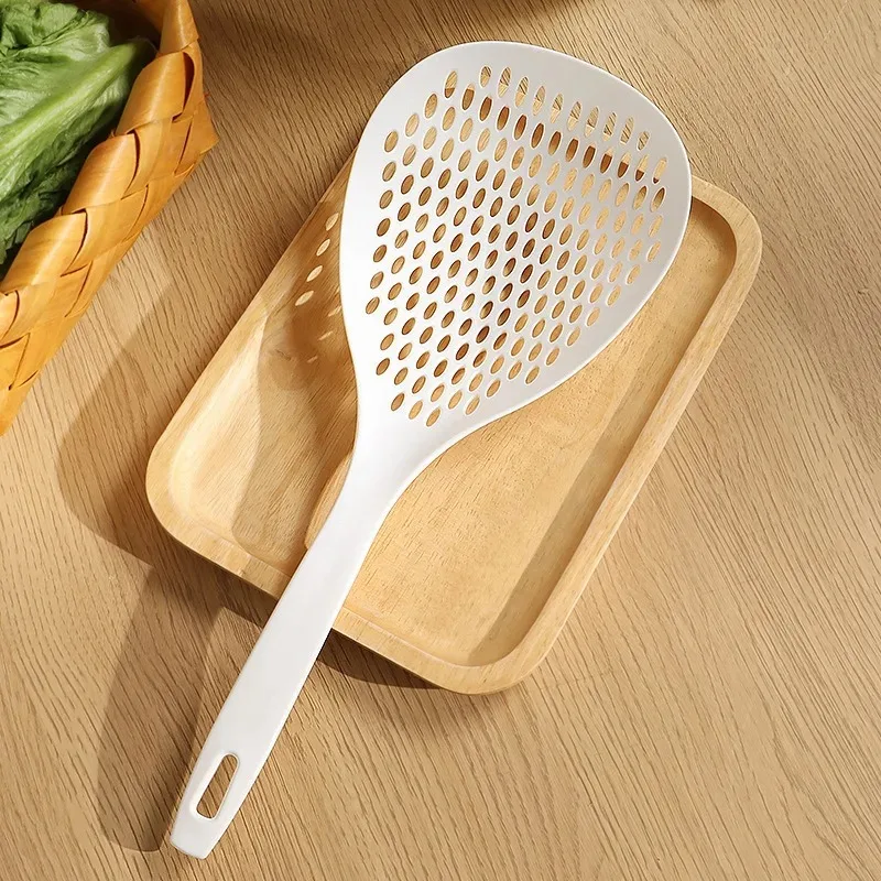 Plastic Slotted Scoop Colander Skimmer Spoon Non Stick Kitchen Food Drain Shovel Strainers Skimmer with Handle For Cooking