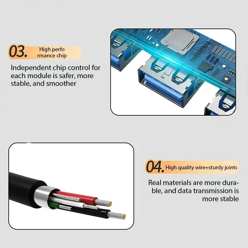 7 Ports USB 3.0 Type C HUB Expander Splitter High Speed OTG Adapter Docking Station For LaptopPC Ha Drive Mouse_voghion.com