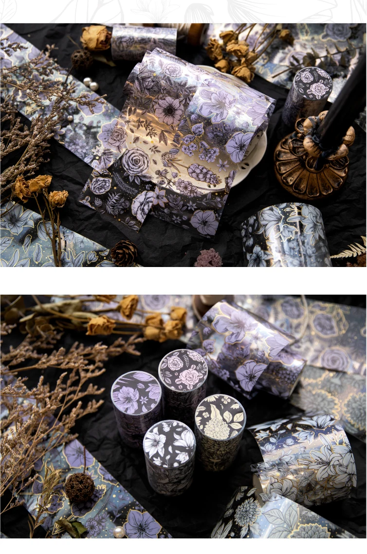 Yoofun 7x200cm ästhetisches Haustier Blumen band für Karten herstellung Journal Scrap booking Dekoration Blumen Masking Tape Briefpapier – Detail 7