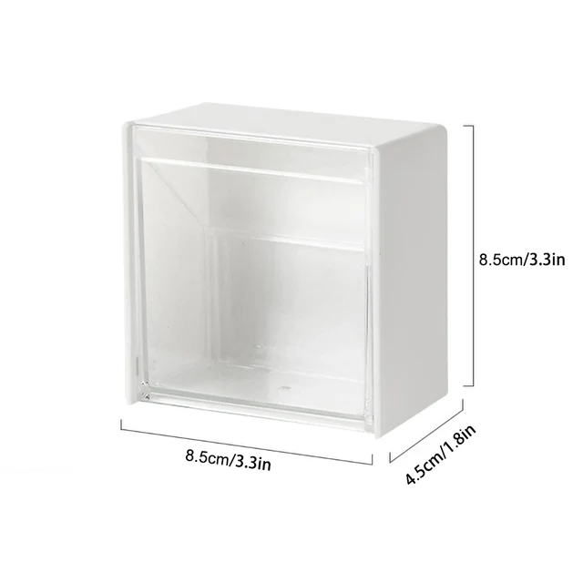 Műanyag Falra Szerelt Sminkszervező Kozmetikai Vízálló Tárolódoboz Irodai Fürdőszoba Pamut Párnák Ékszerek - Image 5