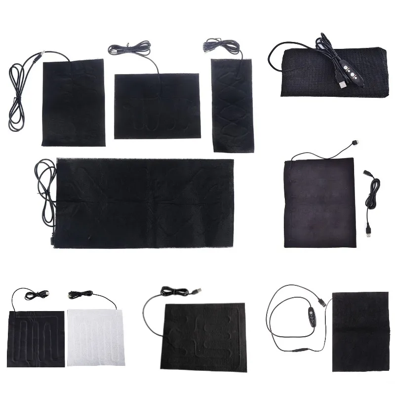 Heating Pad 1/2pcs Carbon Fiber Heating Pad Hand Warmer USB Heating Film Electric Winter Infrared Fever Heat Mat