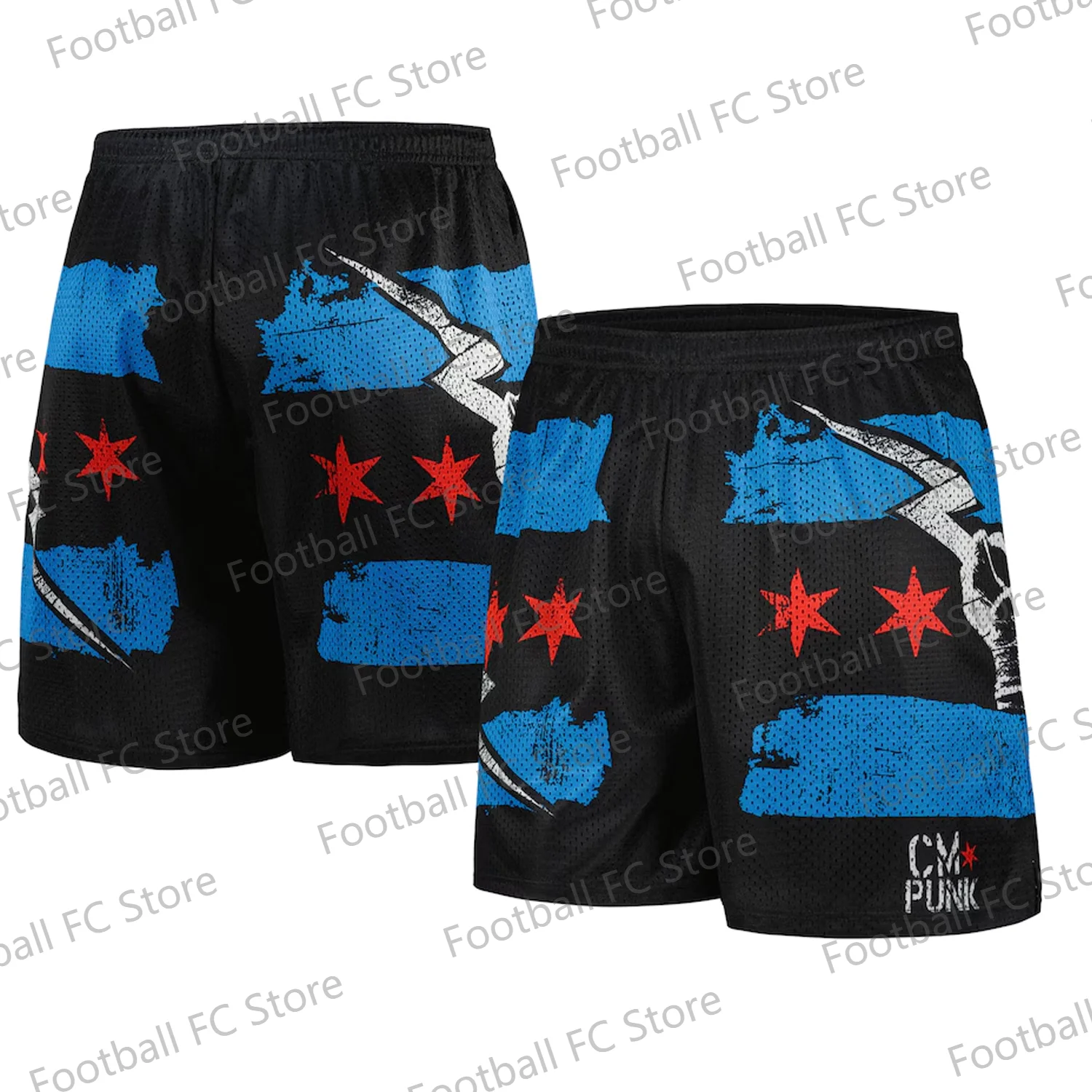 CM Punk Chalk Line Allover Shorts Wrestling match Casual Layer Quick Drying Beach Pants Surfing Loose Summer