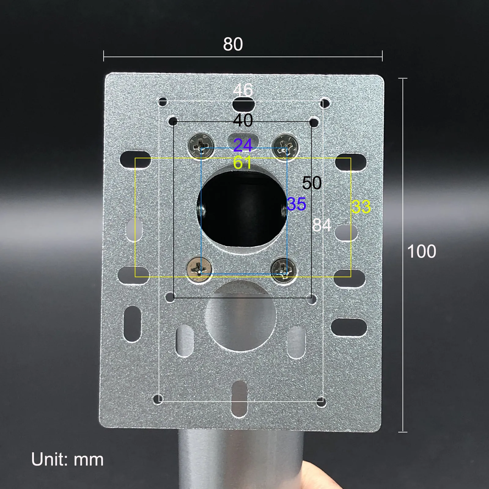 Aluminum Face Recognition Tetector Holder Stand Turnstile Mount Bracket For 7 Inch Temperature Measurement Access Control System