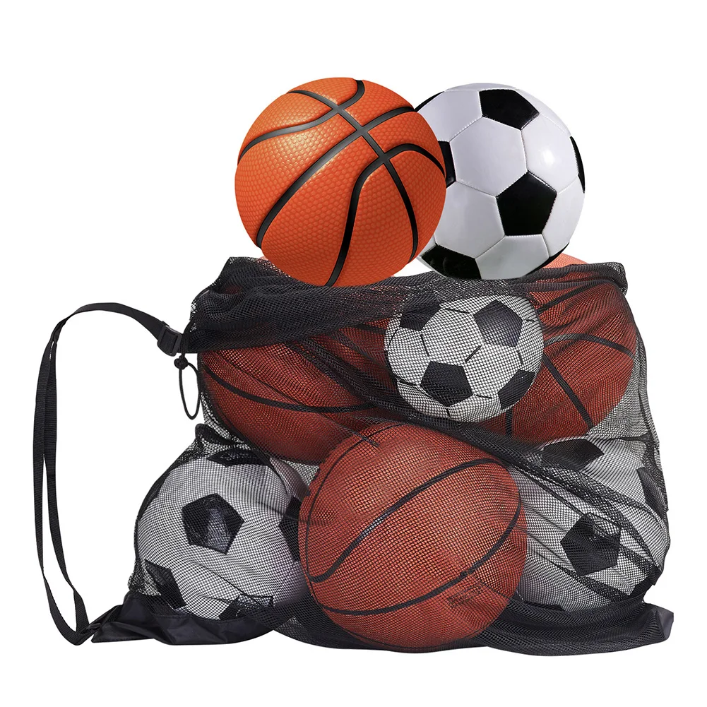 SAKEIOU Basketball-Netztasche, Fußball-Netztasche, Netz-Sportballtaschen,  Sportball-Tragetasche, Einzelball-Netztasche, Nylon-Netztaschen