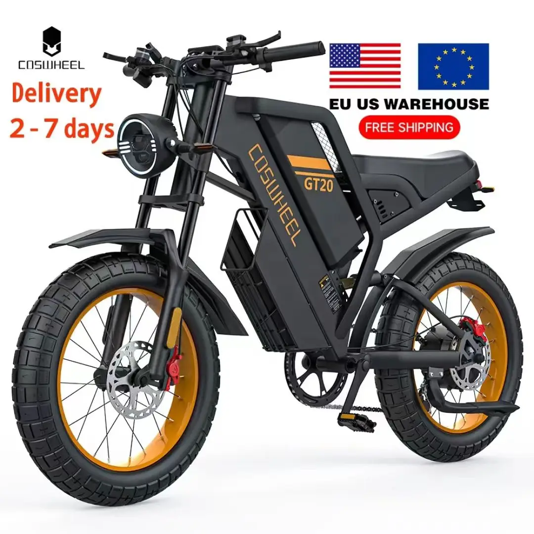 Electric Motorcycle Coswheel GT20 Pro 3000W Motor 48V 40AH Max 145 Miles Fat Tire Mountain Electric Bike Adult Off-Road bicycle