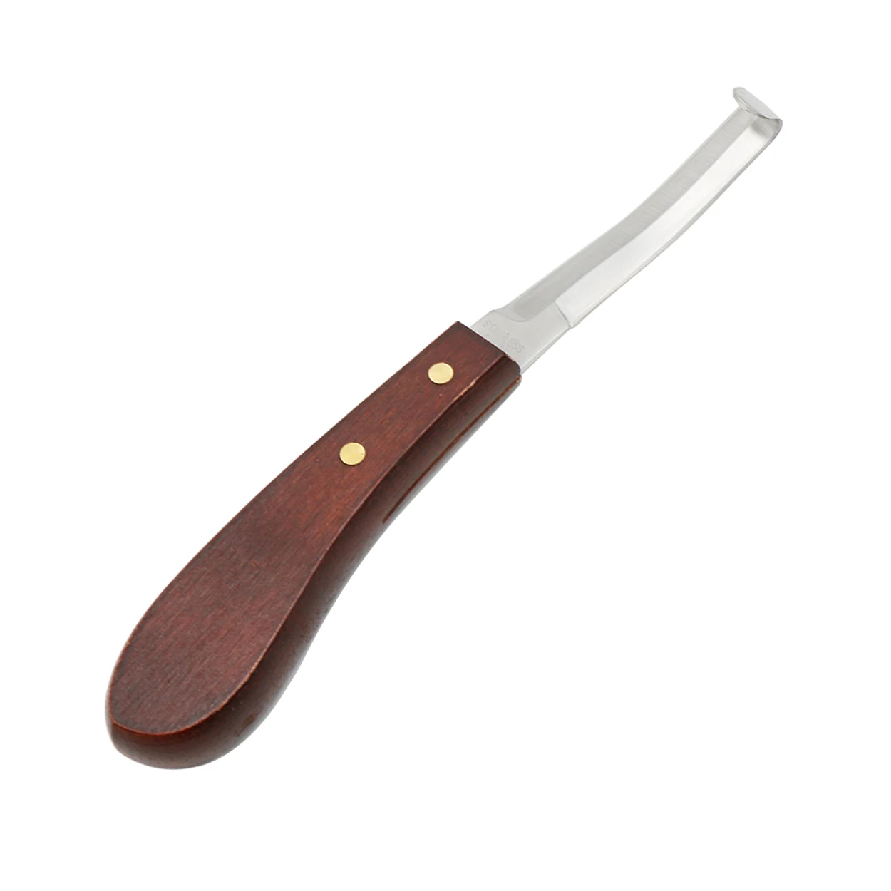 Cuchillo De Pezuña Para Caballos, Vacas Y Ovejas - Hoja Estrecha De Acero Inoxidable, Mango De Madera De Nogal, Para Mano Derecha
