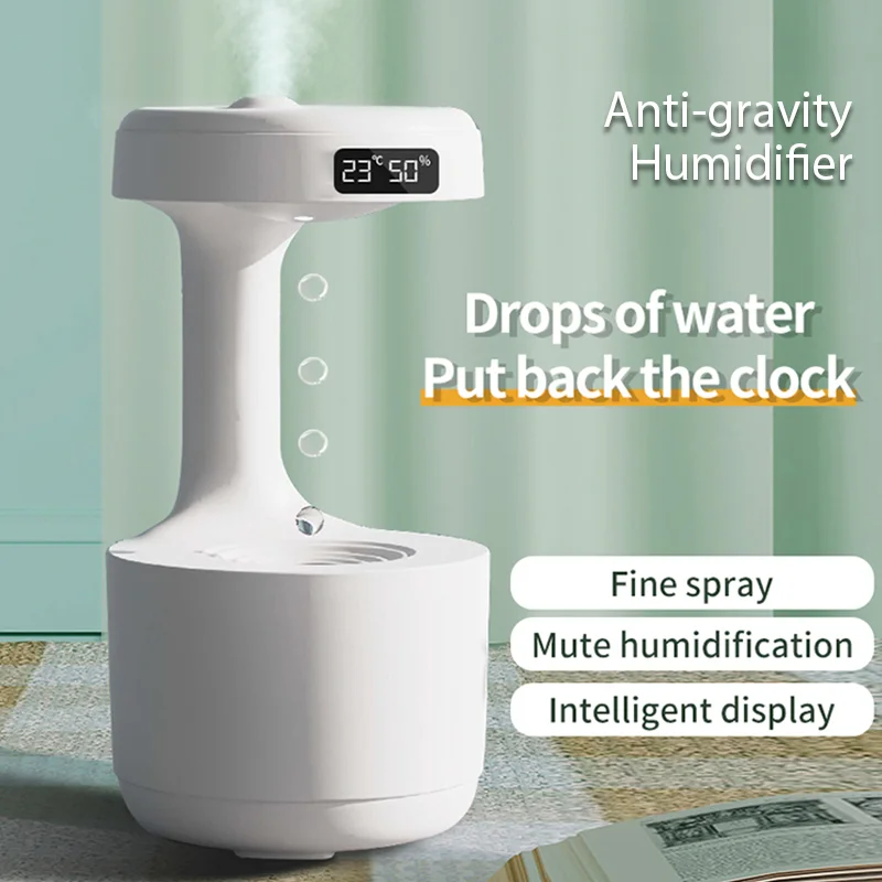 

Water Droplet Air Humidifier 800ml Anti-gravity Diffuser Night Light Weightless Sprayer Creative Decorations Holiday Cool Gifts