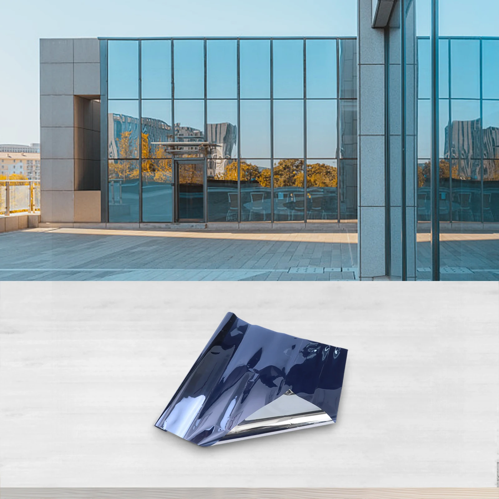 Thick High Quality Mirror Film Heat Insulation Blue Heat Insulsation PET Privacy Window 50cm X 100cm 60cm X 100cm