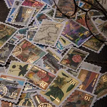

30Pc/Set Retro Travel Plant Stamp Sticker Pack Junk Journal Planner Diary DIY Material Vintage Pegatina Korean Stationery Decals