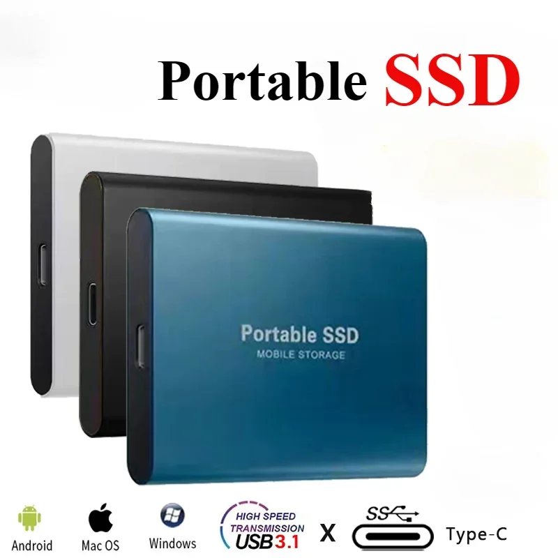 Disque dur externe,Silver-1T--Mini disque dur SSD portable pour