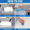 4 Floral Print Vacuum Storage Bags + 1 Manual Pump Foldable Portable Travel Storage for Blankets Bedding Clothes Home Supplies 4