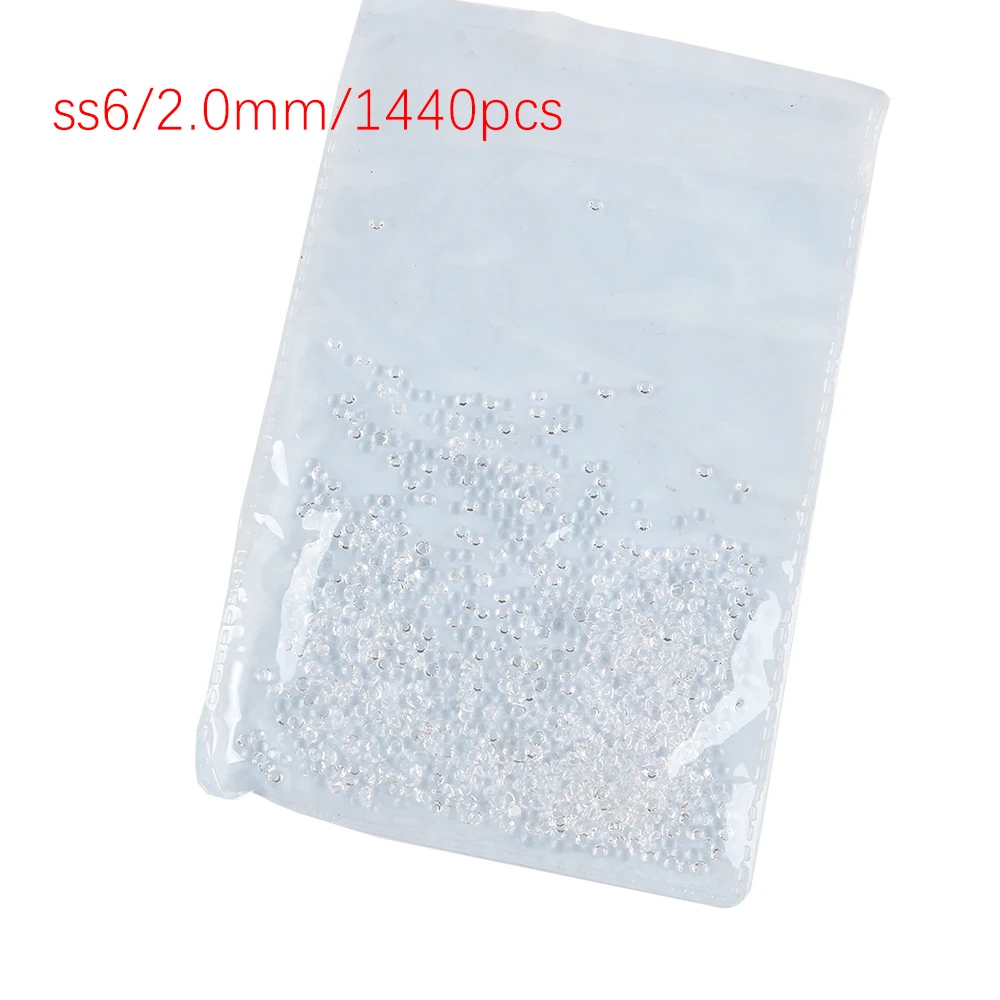 SS3 SS4 SS5 SS6 SS8 1440pcs Clear Crystal AB Golden Back Stones  3D Non HotFix FlatBack Nail Art Rhinestones Decorations 