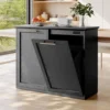 Trash Cabinet with Quick Installation and Deodorising Function, Wooden Trash Can Cabinet for Dining Room and Kitchen, Black 1