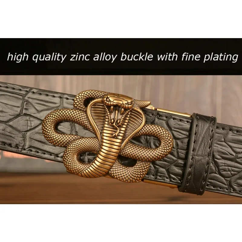 Para homens 3.8cm de largura marca moda fivela automática preto cinto de couro genuíno cintos masculinos vaca esculpida jeans cinta_voghion.com