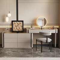 Coiffeuse commode pour ensembles de chambre à coucher vanité moderne avec miroir armoire à bijoux tabouret Console de maquillage coffres vanité 2