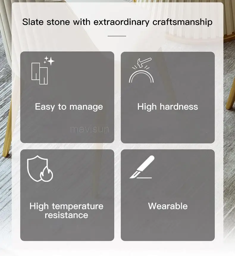 Description Picture 6 of itemRock Board Modern Light Luxury Dining Table Set High-end Restaurant Practical Retractable Folding Round Table For Home Furniture