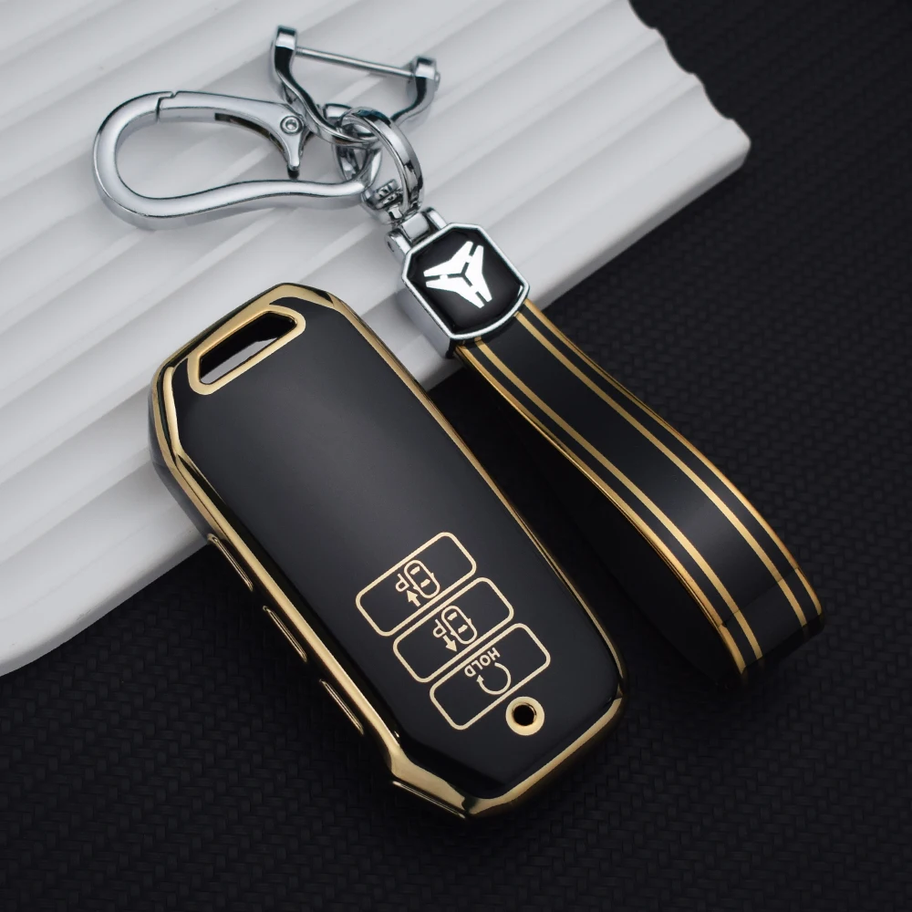 Key Case Key Case Cover Car Key Shell Flip Key Fob Shell Gold 7 Button Tpu Car Key Case Cover for Kia Sportage Niro Hybrid Sorento MQ4 EV6 GT-Line K8 V6