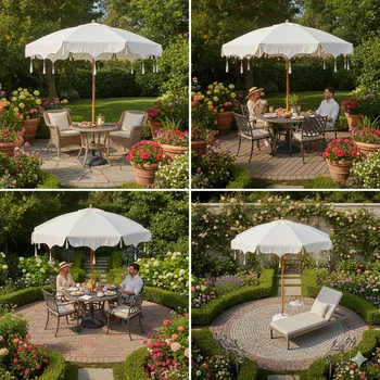 Outdoor Patio Shade Canopy Decorative Garden Sun Umbrella with Stylish Features for Sun Protection 1