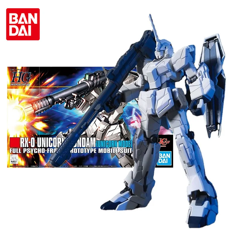 

Набор оригинальных моделей Bandai Gundam, аниме фигурка HGUC 1/144 RX-0, коллекция единорогов, Gunpla, аниме экшн-фигурки, игрушки для детей
