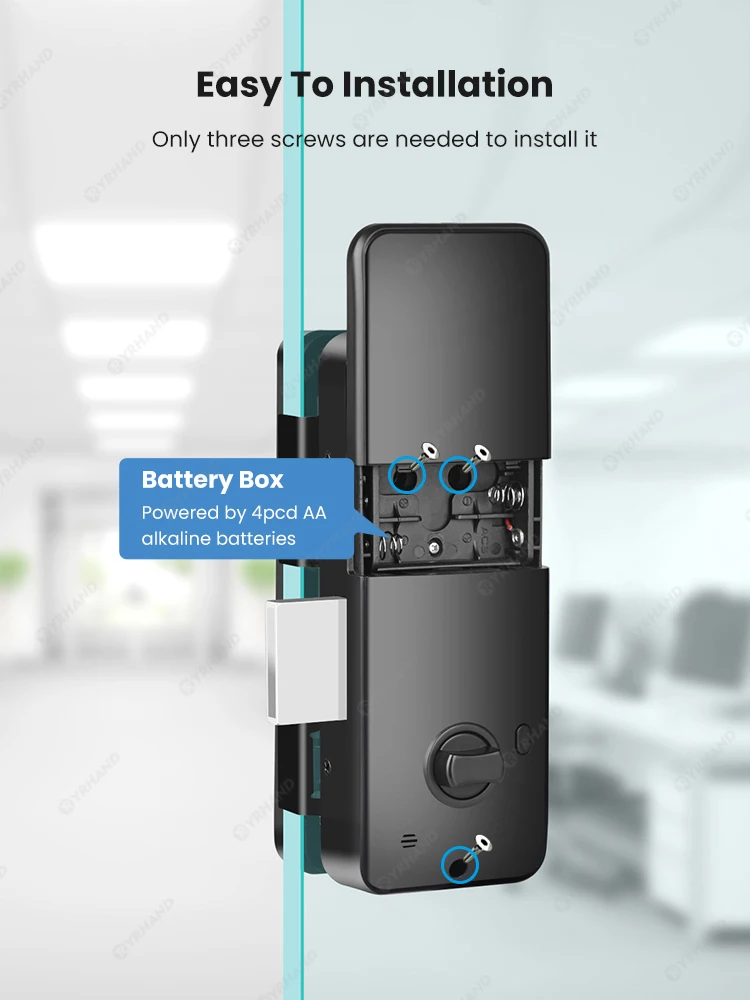Tuya APP Smart Biometric Electronic Glass Door Fingerprint Lock Bluetooth Lock 1