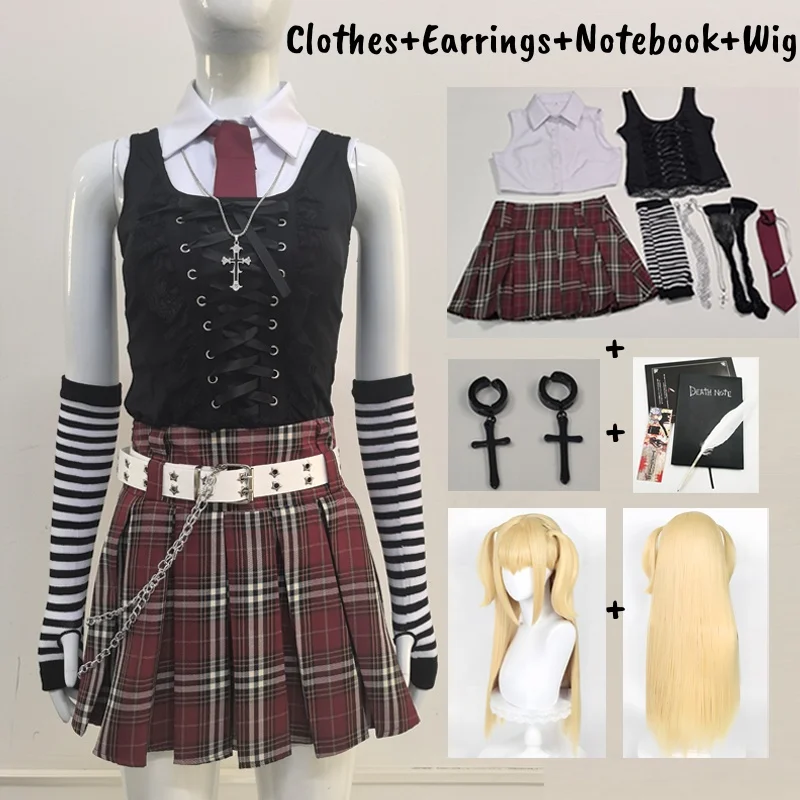 Misa Amane Inspired Gothic Lolita Dress with Subculture Necklace