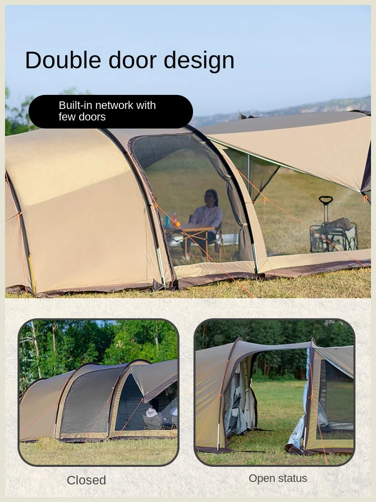 Moqi Tunnel Tent Outdoor Exquisite Camping Equipment One Room Two