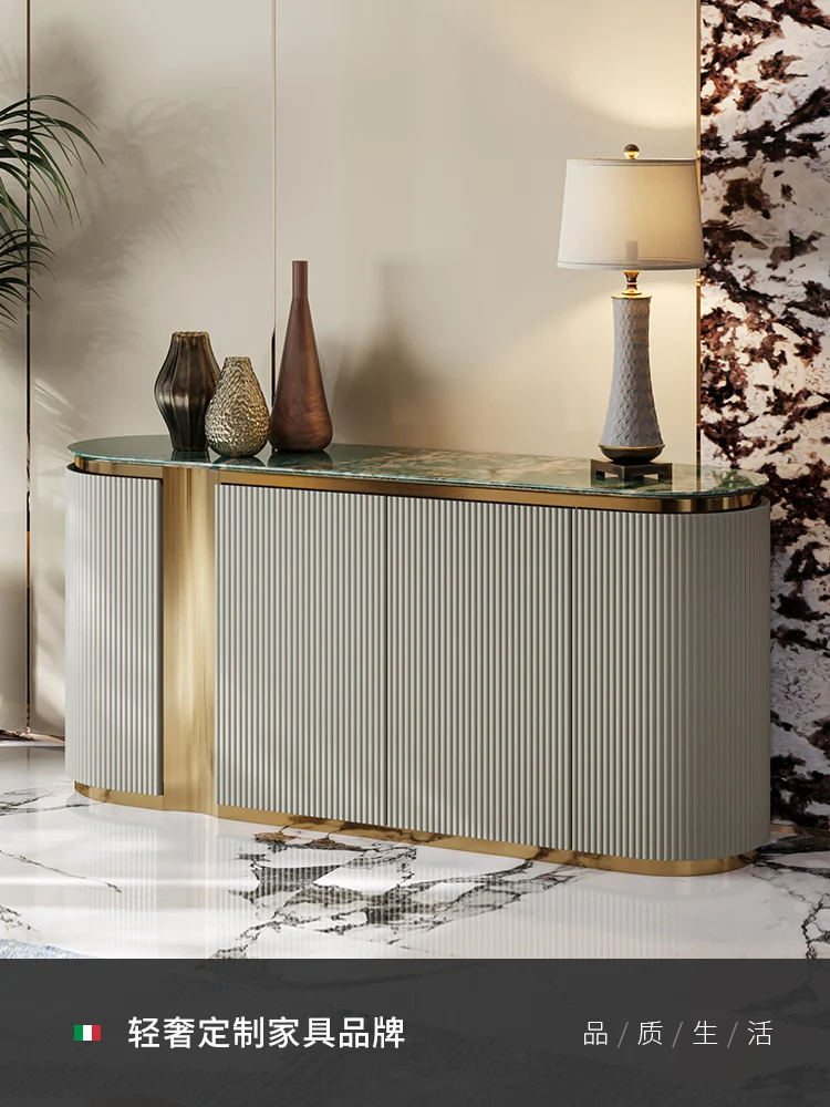 

Роскошный буфет, шкаф для хранения обуви, итальянский постмодернизированный мраморный высококлассный серый шкаф для прихожей