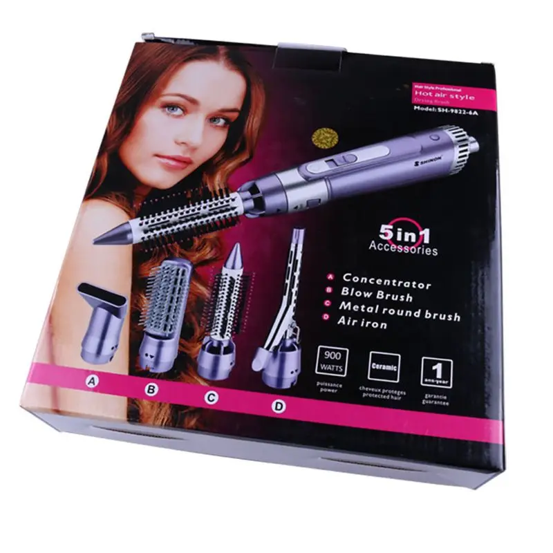 

Professional 4 in 1 Multifunction Hair Dryer Curler Curling Straightener Comb Iron Brush Electric Styling Tools