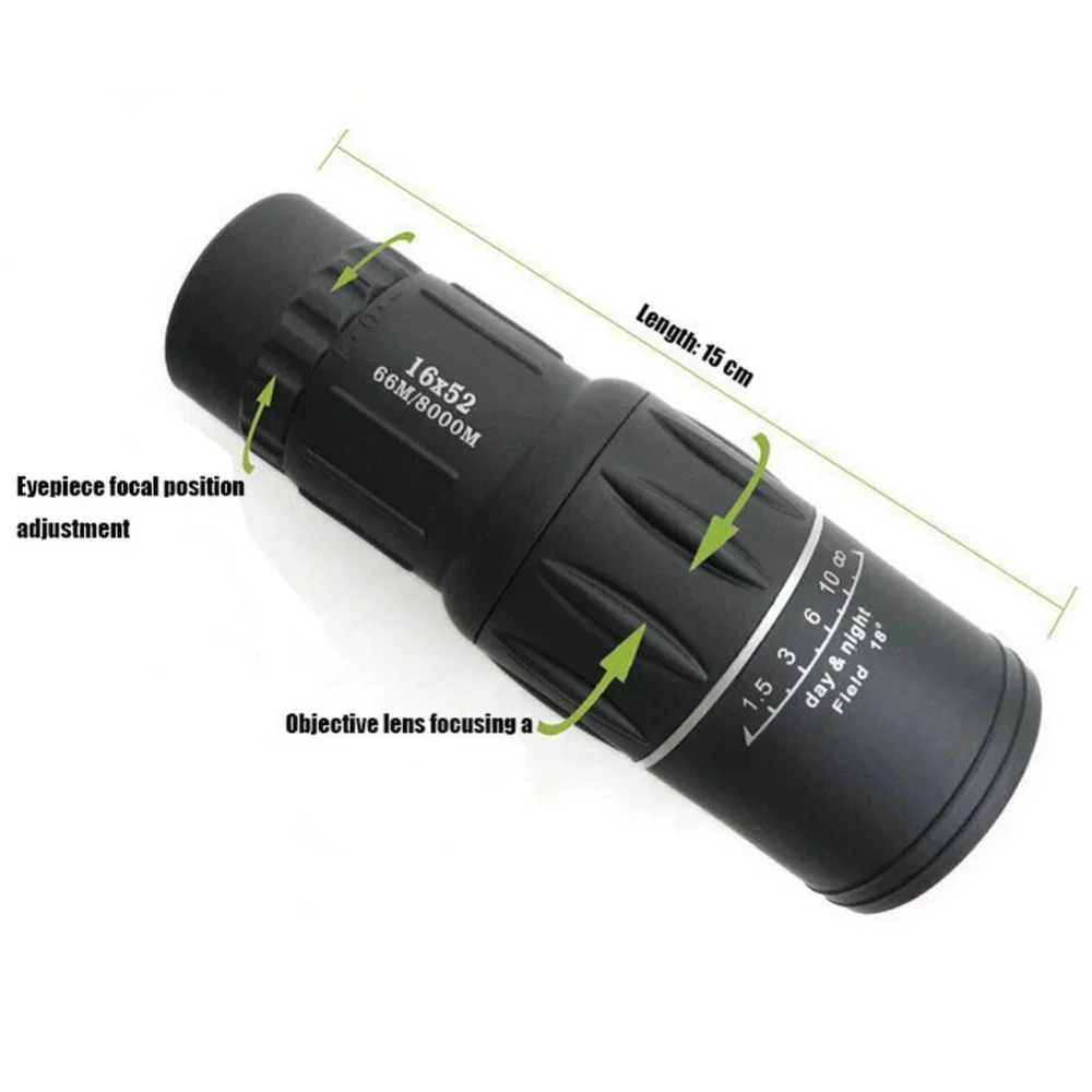 

Sight Camping Fishing Monocular Optical Long Super Range 16x52 Spotting Telescope Scope Powerful Zoom For