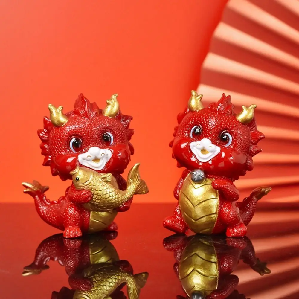 

Miniature Chinese Zodiac Dragon Statue Resin National Tide New Year Ornament Handcraft Micro Landscape Mascot Decoration
