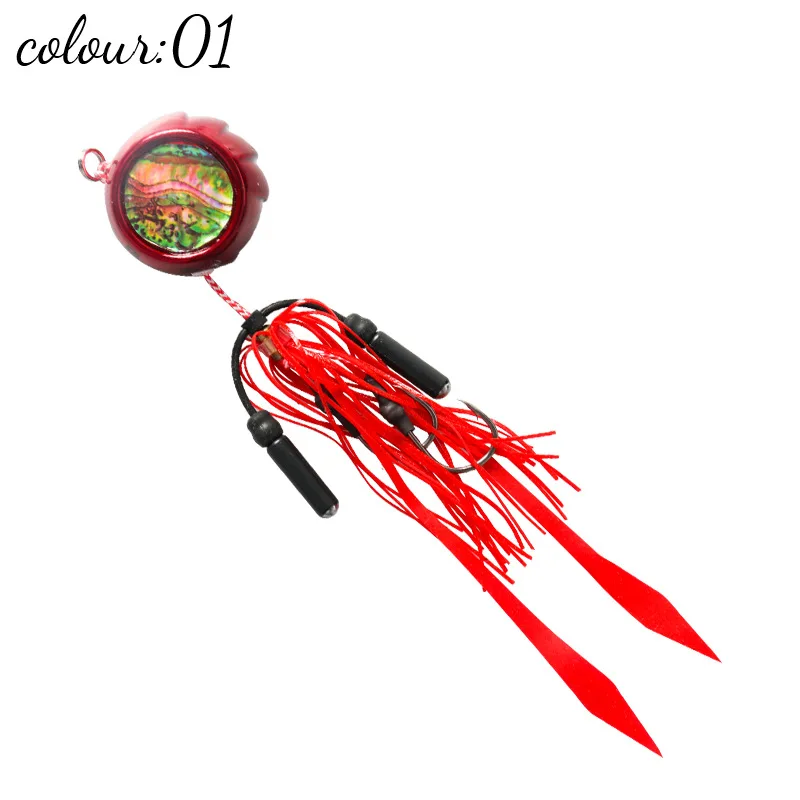 PORQUÊ-Tenya Madai Fishing Lure, controle profundo Up Bait, Kabura água salgada Jighead Sea, Boating Camarão, saia de borracha, 3 cores