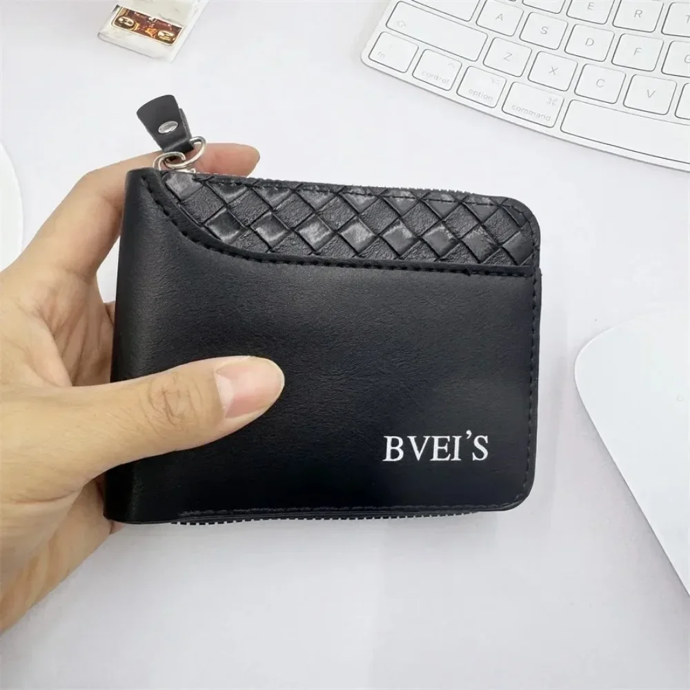 Leather Men’s Wallet Luxury Mens Purse Male Zipper Card Holders with Coin Pocket Rfid Wallets Gifts for Men Money Bag