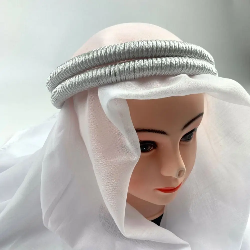 1 Stück Islamische Kopfbedeckung Seil-Wüstenaccessoires Herren Saudi-Arabischer Dubai Kopfseil Muslimischer Schwarzer Egal Shemagh Schal – Detail 9