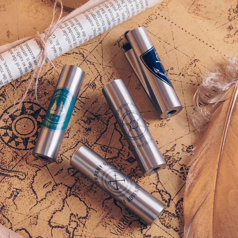Spain Clipper Metal Lighters Grinding Wheel Ignition Smoking Lighters Clipper Personalized Pattern Collection Men Gift